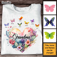 Personalized Gift For Grandma Watercolor Heart Floral Shirt - Hoodie - Sweatshirt 26555 thumb 1