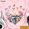 Personalized Gift For Grandma Watercolor Heart Floral Shirt - Hoodie - Sweatshirt 26555 1