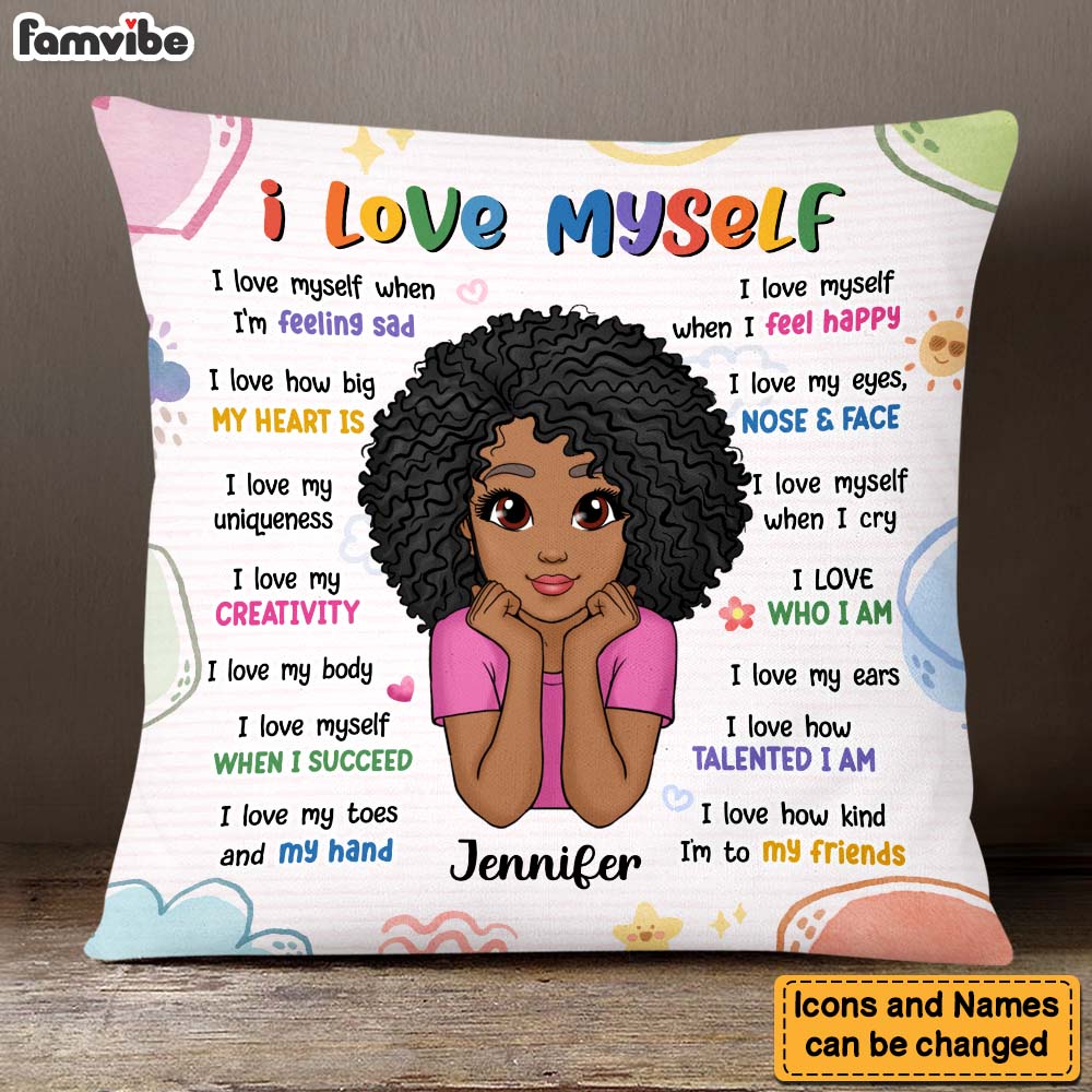 Personalized Affirmation Gift For Granddaughter I Love Myself Pillow 26561 Primary Mockup