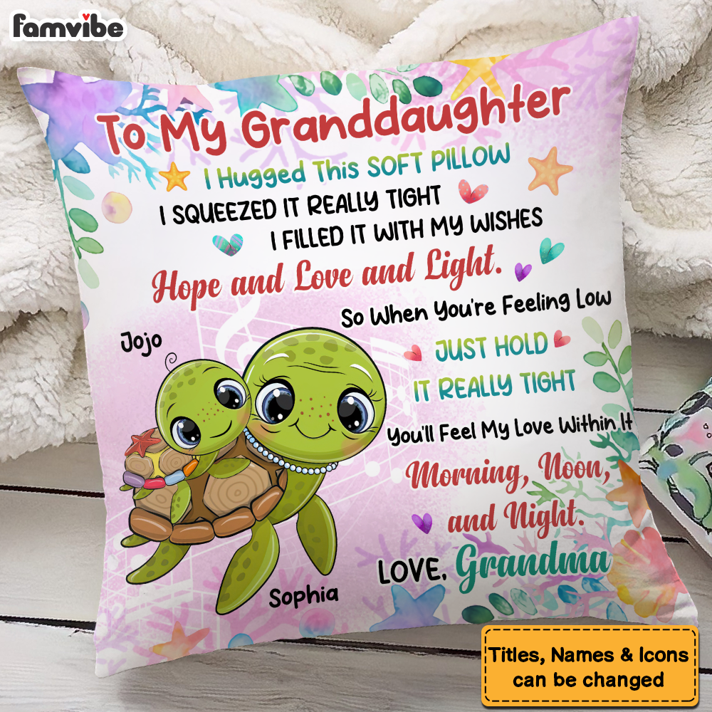 Personalized Gift For Granddaughter Hug This Pillow 26563 Primary Mockup
