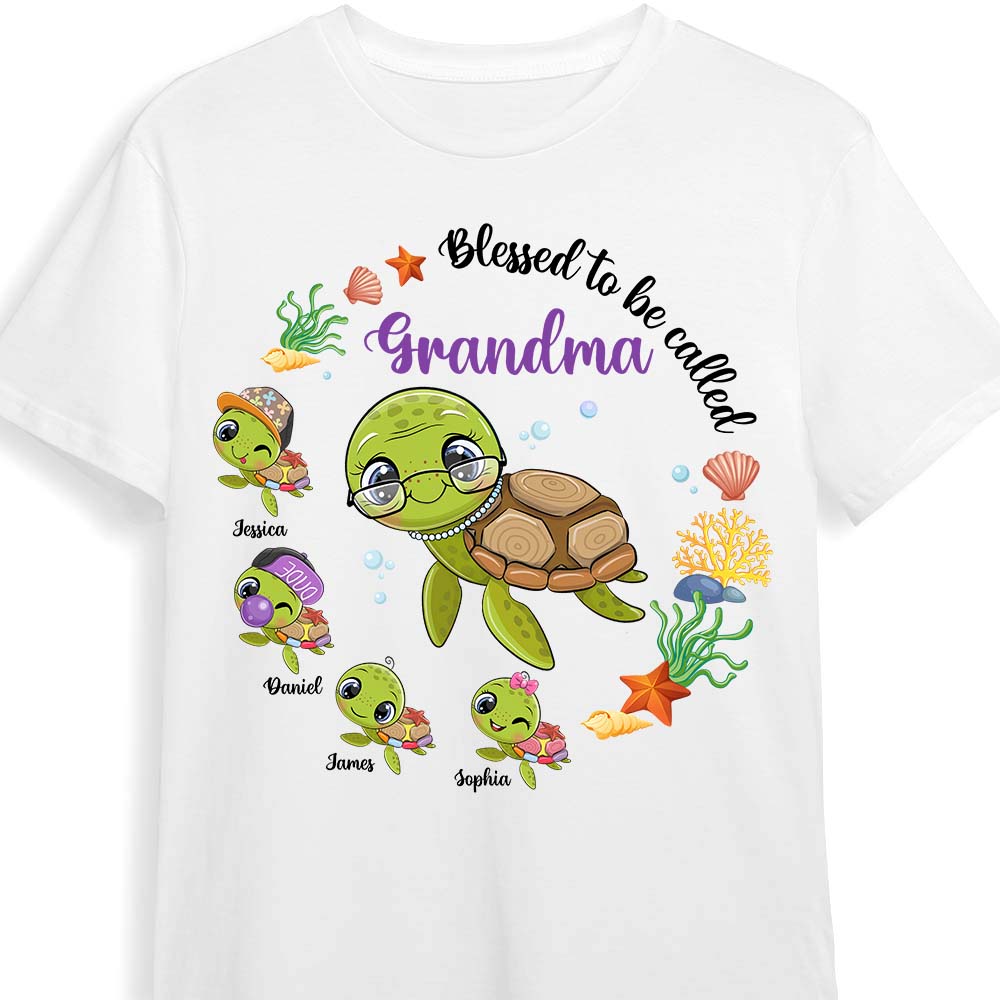 Personalized Gift For Grandma Turtle Blessed To Be Called Shirt Hoodie Sweatshirt 26564 Primary Mockup