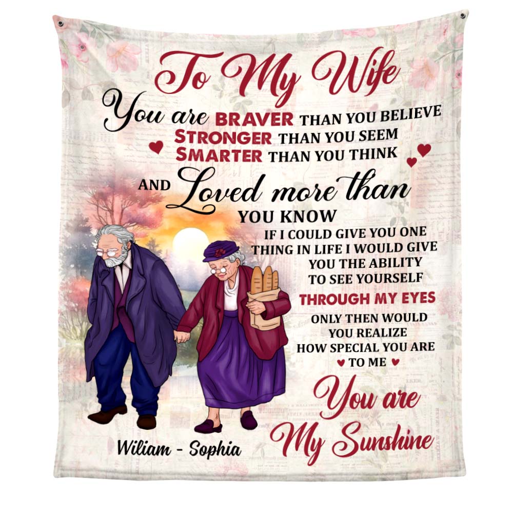Personalized Gift To My Wife You Are Braver Than You Believe Blanket 26569 Primary Mockup