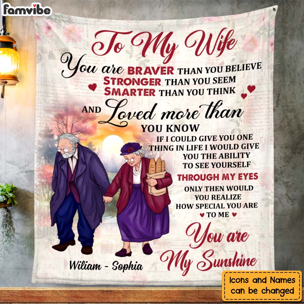 Personalized Gift To My Wife You Are Braver Than You Believe Blanket 26569 Primary Mockup