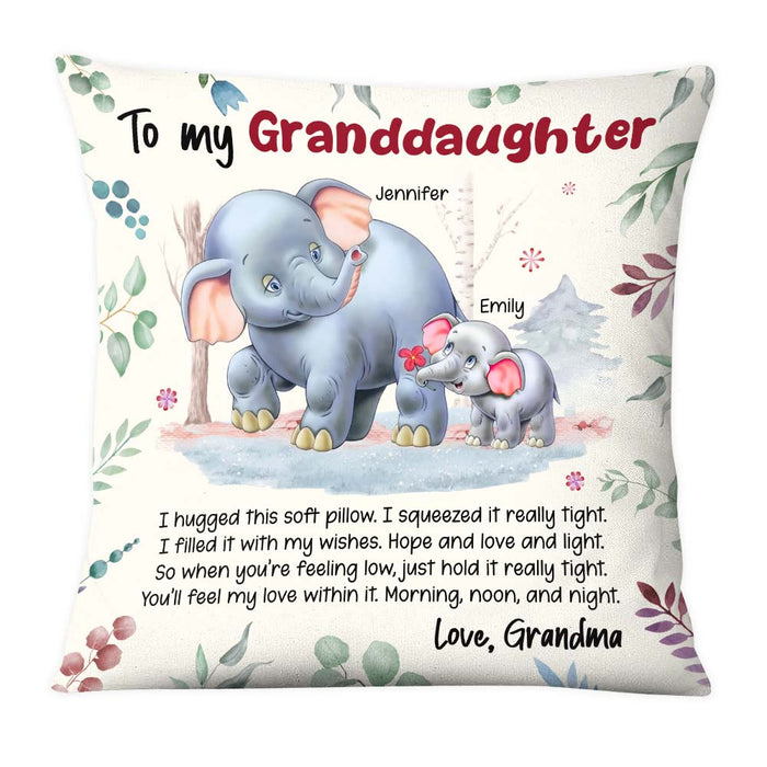 Personalized Gifts For Granddaughter Elephant Hug This Pillow 26574 1