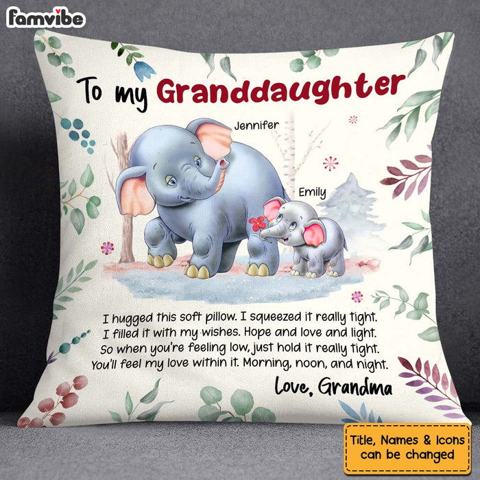 Personalized Gifts For Granddaughter Elephant Hug This Pillow 26574 1