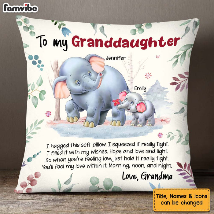Personalized Gifts For Granddaughter Elephant Hug This Pillow 26574 1