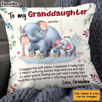 Personalized Gifts For Granddaughter Elephant Hug This Pillow 26574 thumb 1