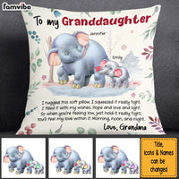 Personalized Gifts For Granddaughter Elephant Hug This Pillow 26574 thumb 1