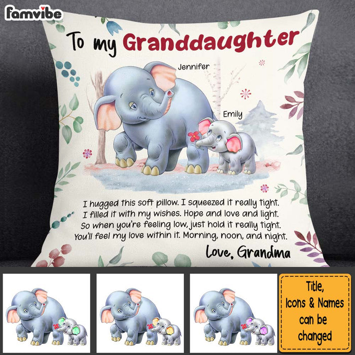 Personalized Gifts For Granddaughter Elephant Hug This Pillow 26574 1