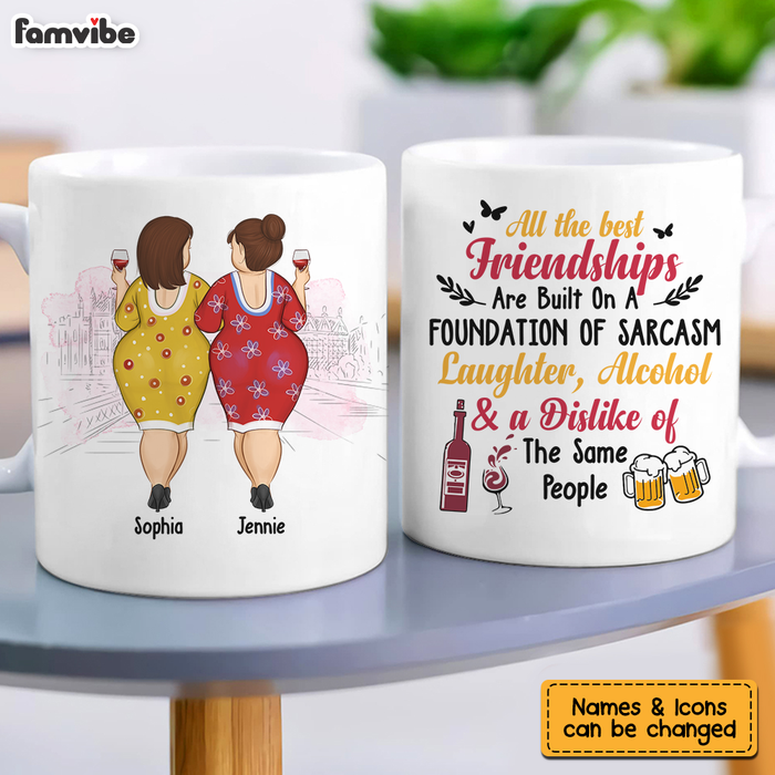 Personalized Gift For Friend Friendships Built On Sarcasm Funny Mug 26582 1