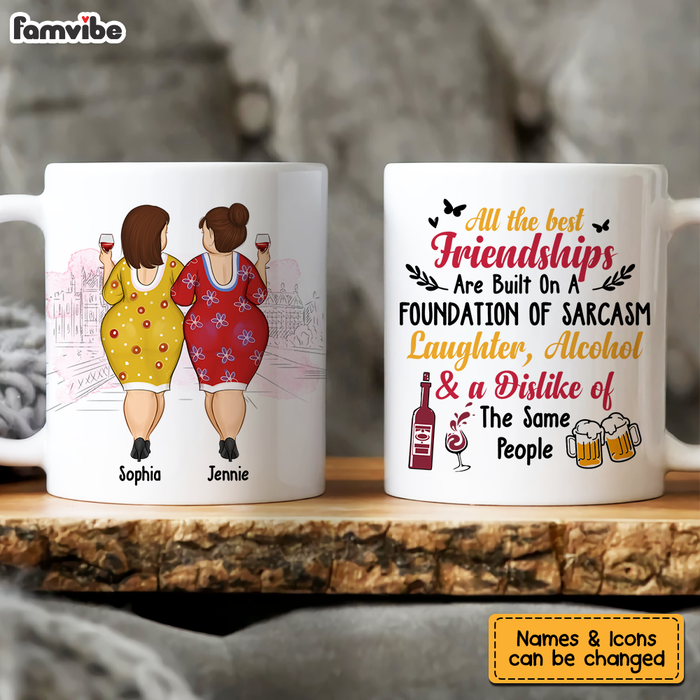 Personalized Gift For Friend Friendships Built On Sarcasm Funny Mug 26582 1