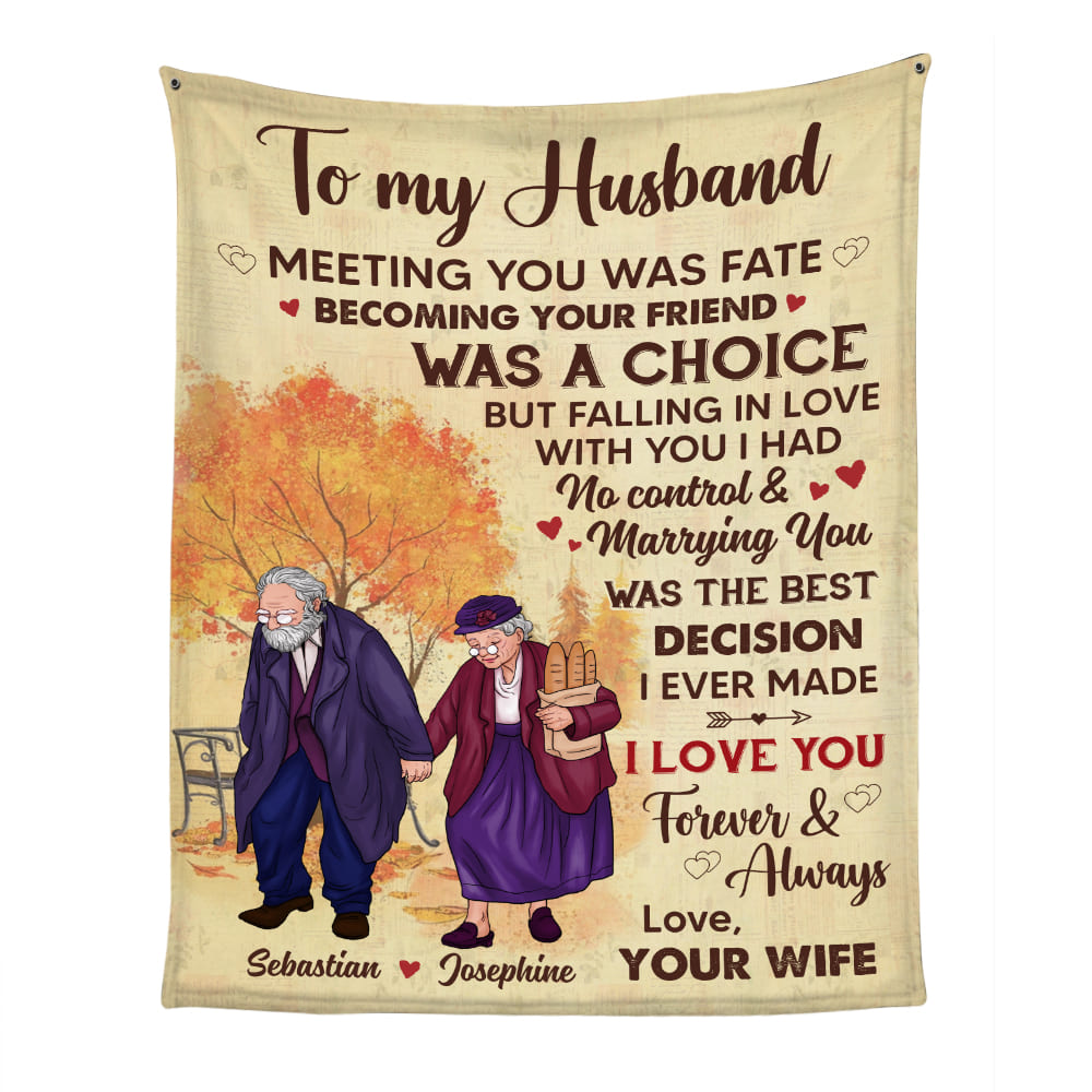 Personalized Old Couples To My Husband Blanket 26583 Primary Mockup