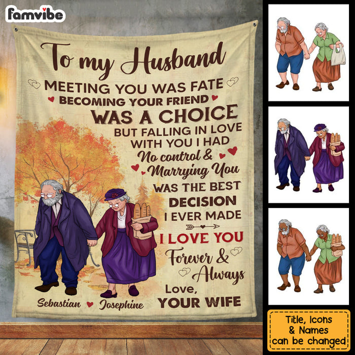 Personalized Old Couples To My Husband Blanket 26583 1