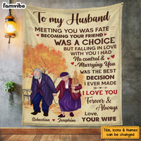 Personalized Old Couples To My Husband Blanket 26583 thumb 1