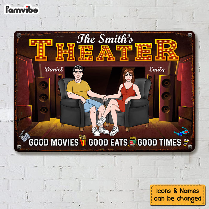 Personalized Gift For Couple Family Home Theater Good Times Metal Sign 26584 1