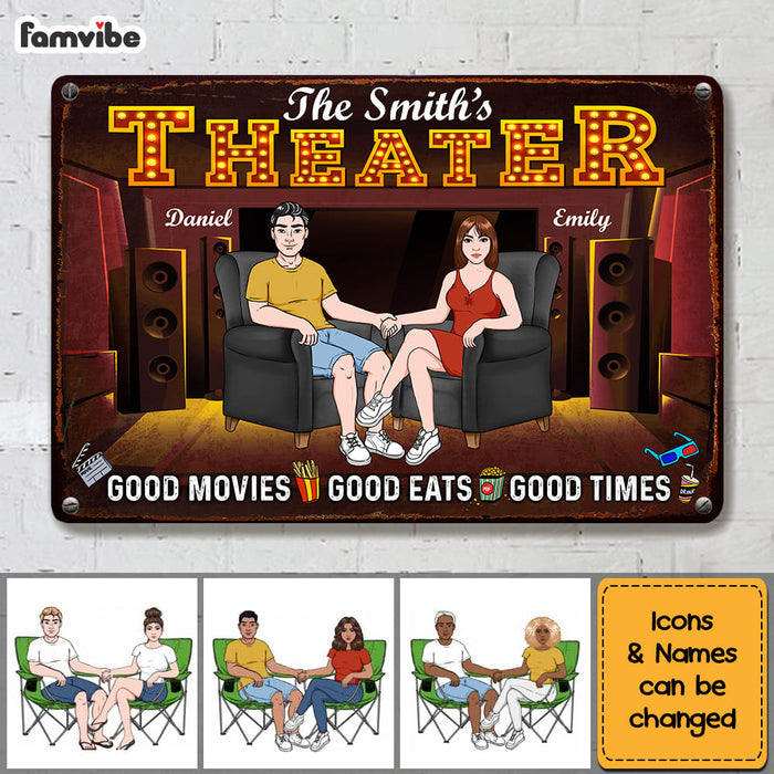 Personalized Gift For Couple Family Home Theater Good Times Metal Sign 26584 1