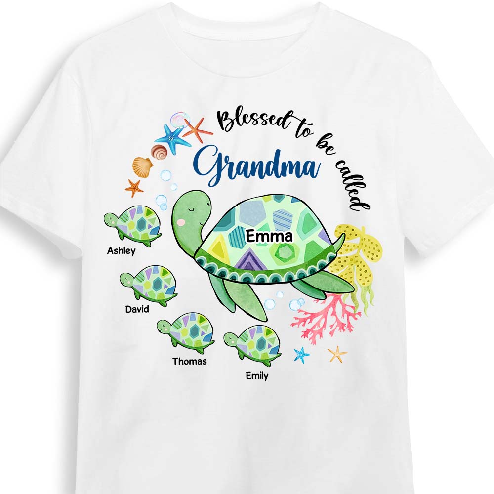 Personalized Blessed To Be Called Grandma Sea Turtle Shirt Hoodie Sweatshirt 26595 Primary Mockup