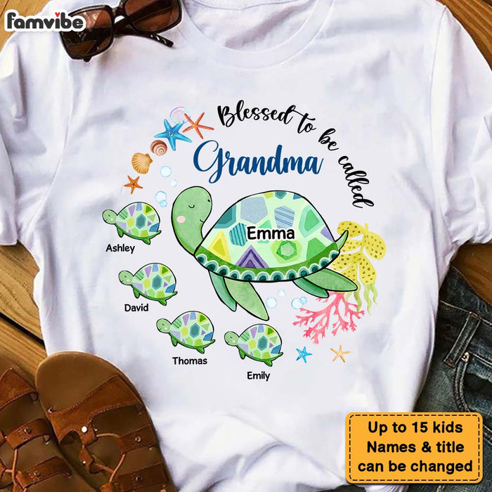 Personalized Blessed To Be Called Grandma Sea Turtle Shirt - Hoodie - Sweatshirt 26595 1