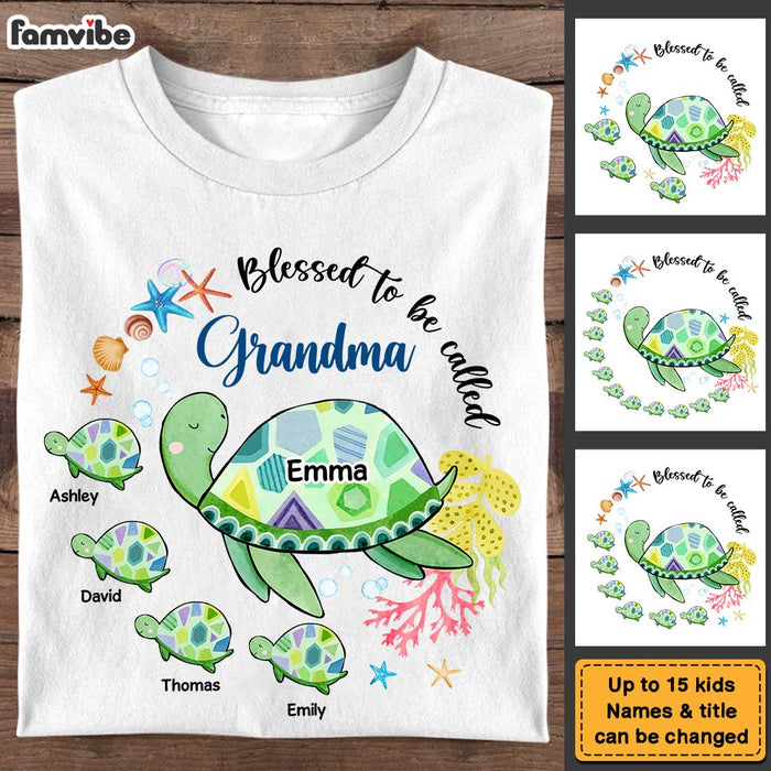 Personalized Blessed To Be Called Grandma Sea Turtle Shirt - Hoodie - Sweatshirt 26595 1