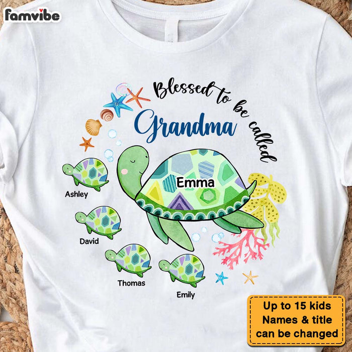 Personalized Blessed To Be Called Grandma Sea Turtle Shirt - Hoodie - Sweatshirt 26595 1