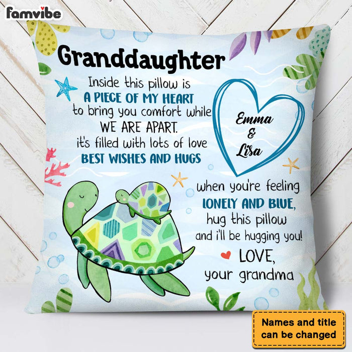 Personalized Gift For Granddaughter Sea Turtle Hug This Pillow 26596 1