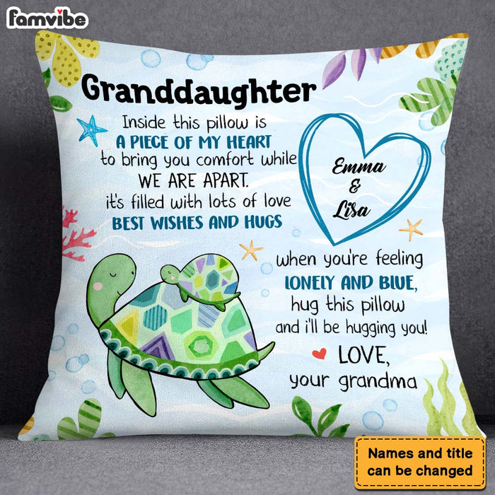 Personalized Gift For Granddaughter Sea Turtle Hug This Pillow 26596 1