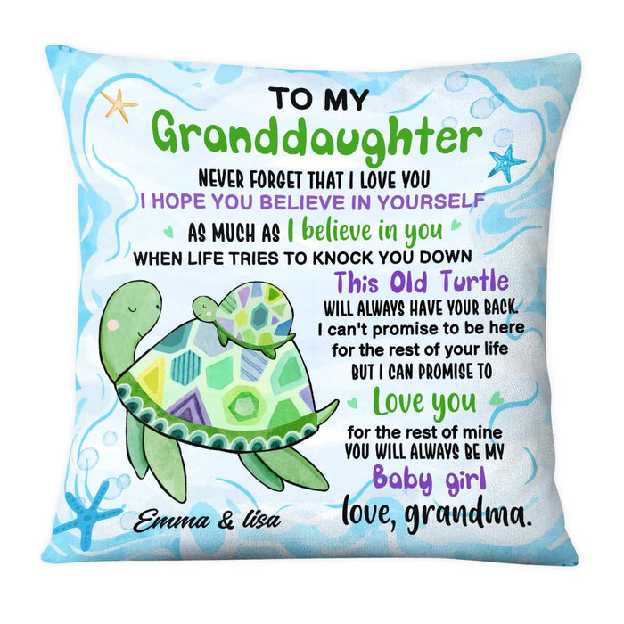 Personalized Gift For Granddaughter Sea Turtle Pillow 26597 1