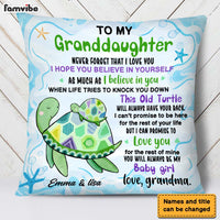 Personalized Gift For Granddaughter Sea Turtle Pillow 26597 thumb 1
