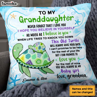 Personalized Gift For Granddaughter Sea Turtle Pillow 26597 thumb 1