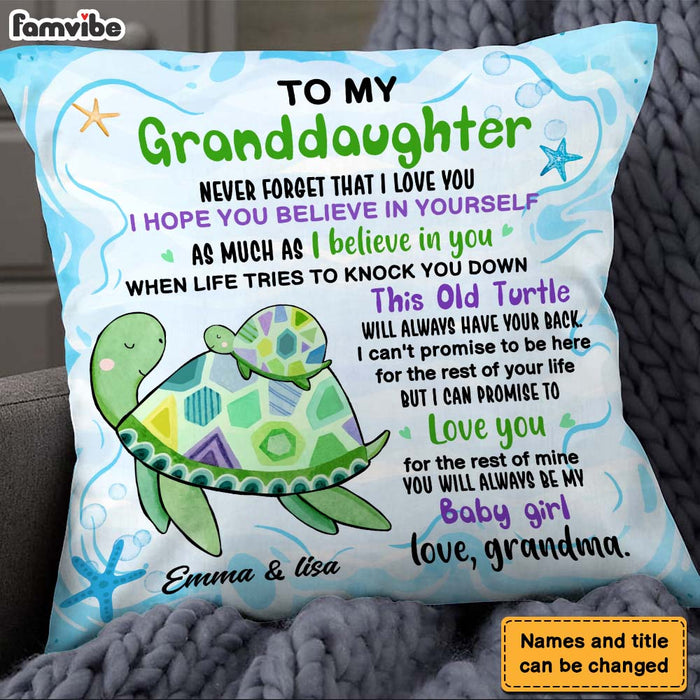 Personalized Gift For Granddaughter Sea Turtle Pillow 26597 1