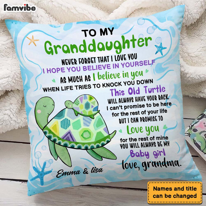 Personalized Gift For Granddaughter Sea Turtle Pillow 26597 1
