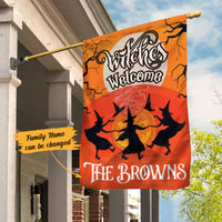Personalized Witches Welcome Halloween Flag JL211 29O58 thumb 1