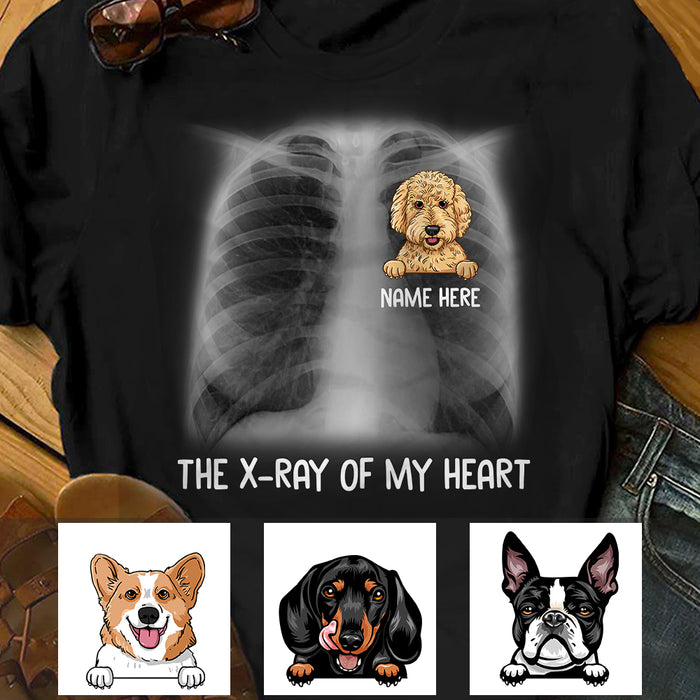 Personalized X Ray Of My Heart Dog T Shirt AP53 73O36 1