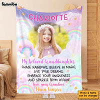 Personalized Gift For Granddaughter Rainbow Photo Custom Blanket 31464 thumb 1
