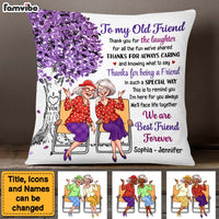 Personalized Gift For Friend Thank You For The Laughter Meaningful Tree Pillow 26605 thumb 1