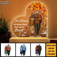 Personalized Gift For Senior Couple God Blessed The Broken Road Plaque LED Lamp Night Light 26608 thumb 1