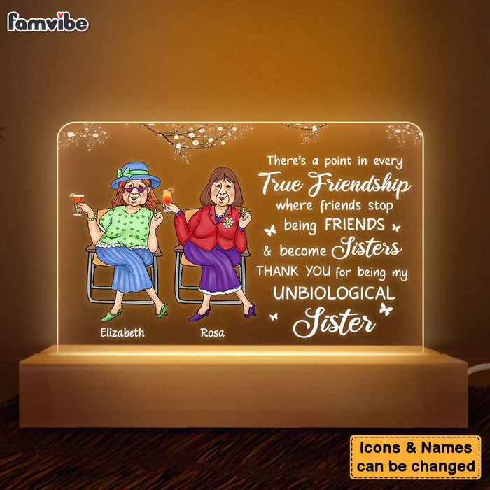 Personalized Gifts For Senior Friends Old Ladies Unbiological Sister Plaque LED Lamp Night Light 26610 1