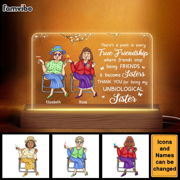 Personalized Gifts For Senior Friends Old Ladies Unbiological Sister Plaque LED Lamp Night Light 26610 1
