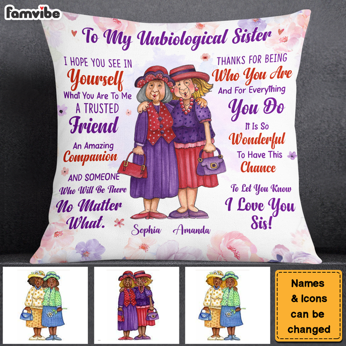 Personalized Gift To My Unbiological Sister Pillow 26611 1
