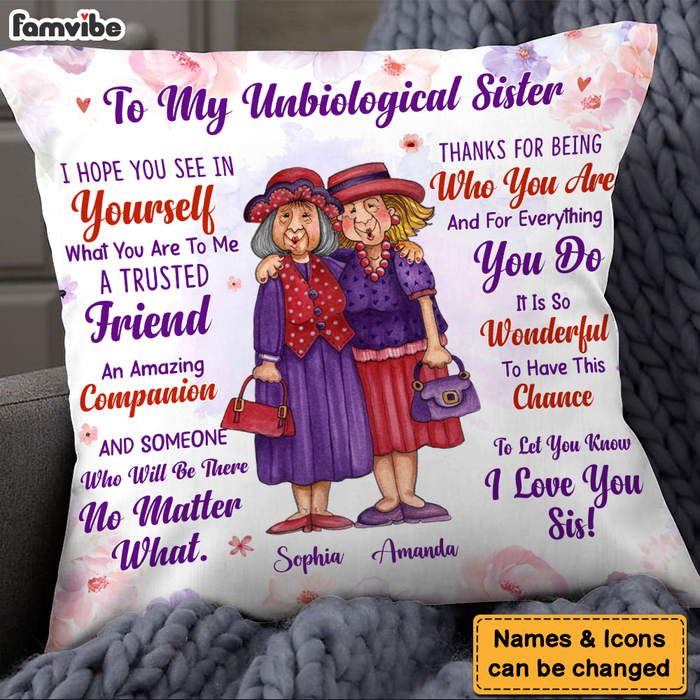 Personalized Gift To My Unbiological Sister Pillow 26611 1
