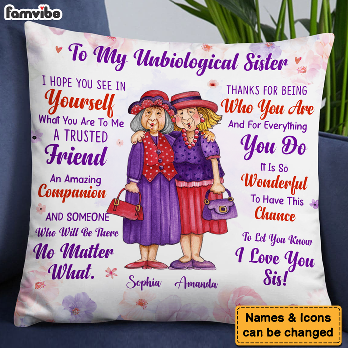 Personalized Gift To My Unbiological Sister Pillow 26611 1