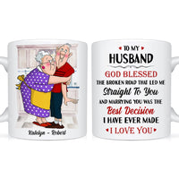 Personalized Gift For Husband Wife Couple God Blessed The Broken Road Mug 26614 thumb 1
