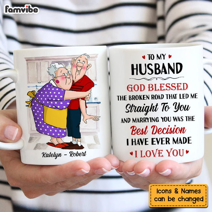 Personalized Gift For Husband Wife Couple God Blessed The Broken Road Mug 26614 1