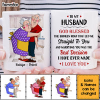 Personalized Gift For Husband Wife Couple God Blessed The Broken Road Mug 26614 thumb 1