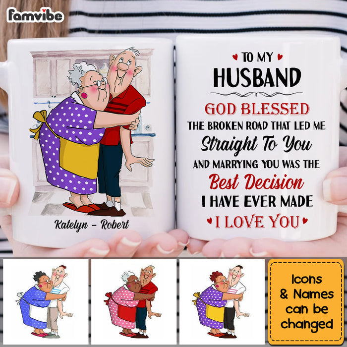 Personalized Gift For Husband Wife Couple God Blessed The Broken Road Mug 26614 1