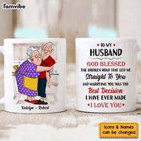 Personalized Gift For Husband Wife Couple God Blessed The Broken Road Mug 26614 thumb 1