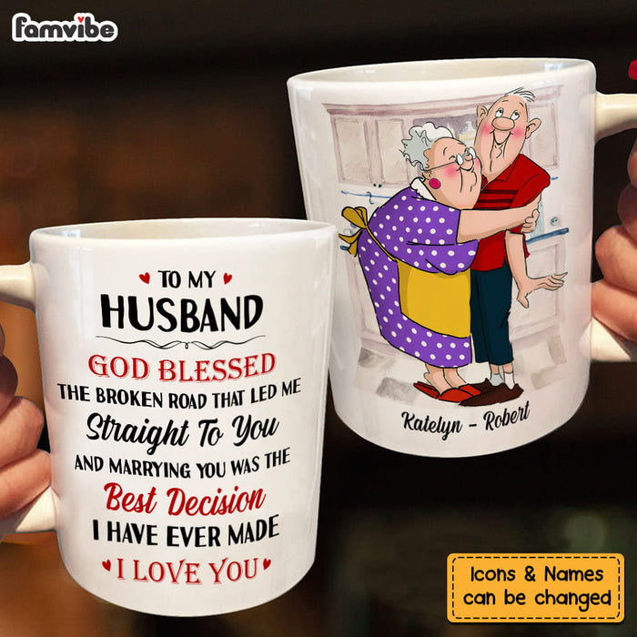 Personalized Gift For Husband Wife Couple God Blessed The Broken Road Mug 26614 1