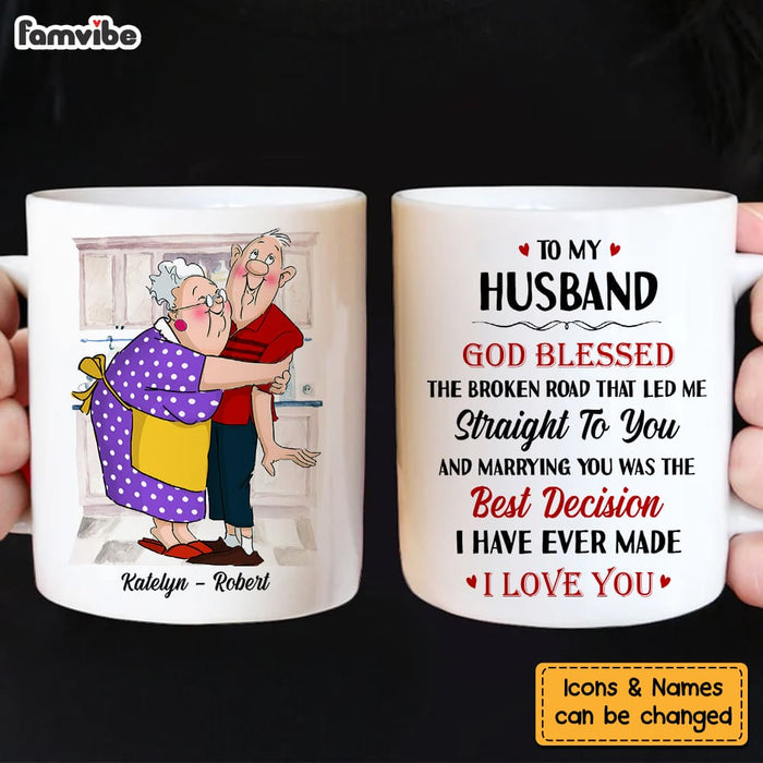 Personalized Gift For Husband Wife Couple God Blessed The Broken Road Mug 26614 1