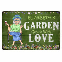 Personalized Garden Gift For Grandma Grown With Love Metal Sign 26617 thumb 1