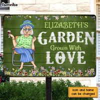 Personalized Garden Gift For Grandma Grown With Love Metal Sign 26617 thumb 1
